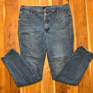 Refuge Medium Wash High Rise Skinny Denim Jeans